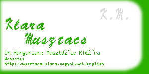 klara musztacs business card